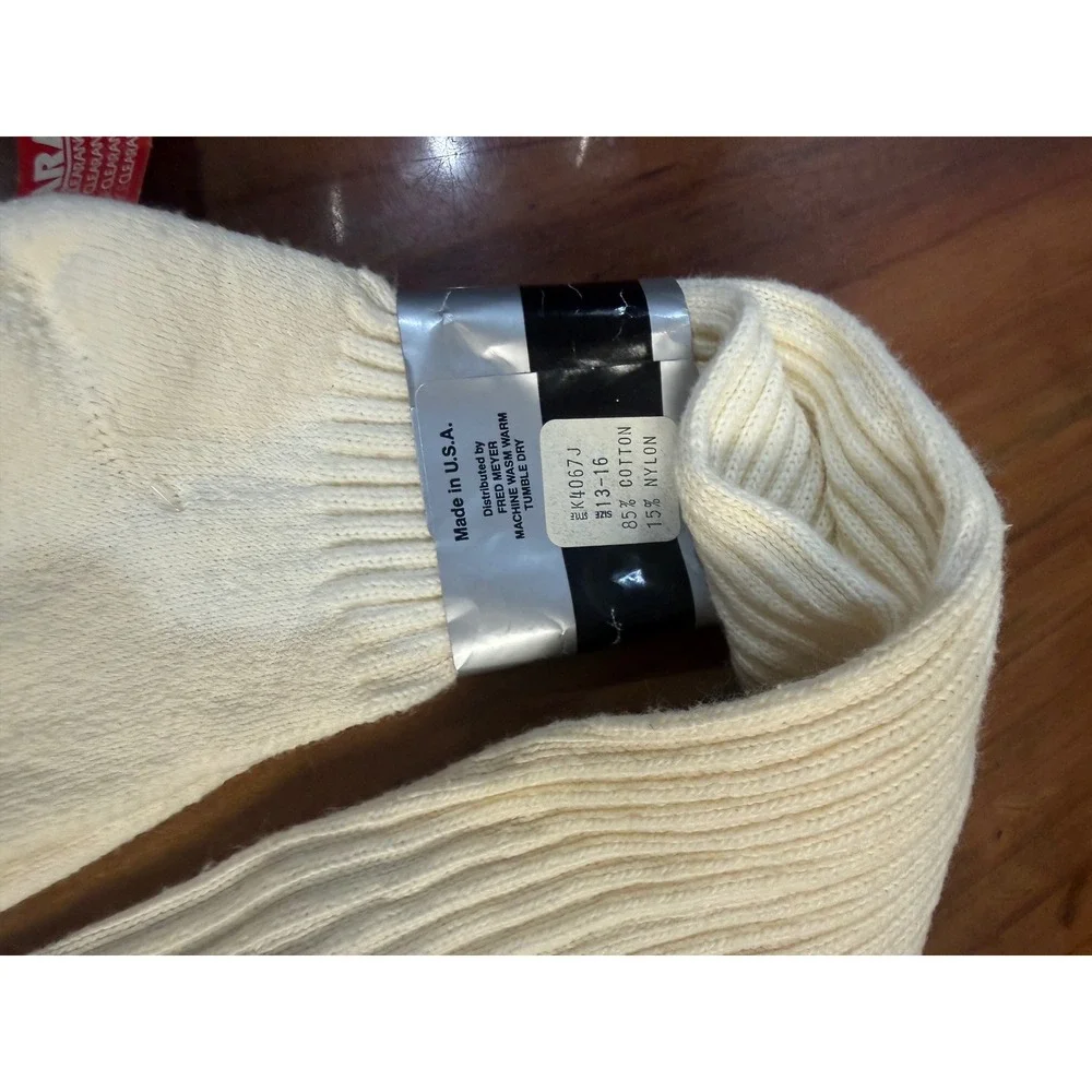 NOS Vintage 90s King Cascade Tube Socks Long Cotton Tall Stripe 13-16 S19